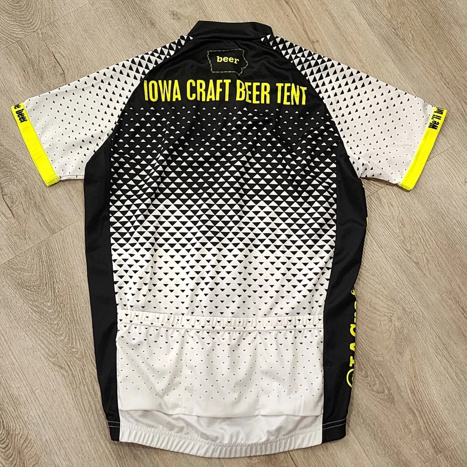 Camiseta de ciclismo masculina XS Primal IAC cerveja artesanal corrida bicicleta de estrada preta branca amarela - Imagem 3 de 4