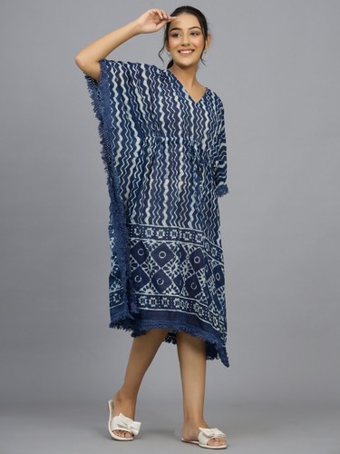 Anokhi, Vintage Indiano Blocco Stampa Cotone Kaftano Maxi Vestito, Hippie Boho - Foto 4 di 162