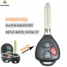Upgraded Remote Key Fob 3 Button G Chip FCC ID: GQ43VT20T for 2010-2017 Toyota