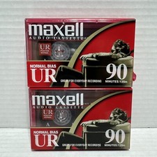 Maxell Blank Audio Cassette Tapes Sealed New Normal Bias UR 90 Minute Lot of 2