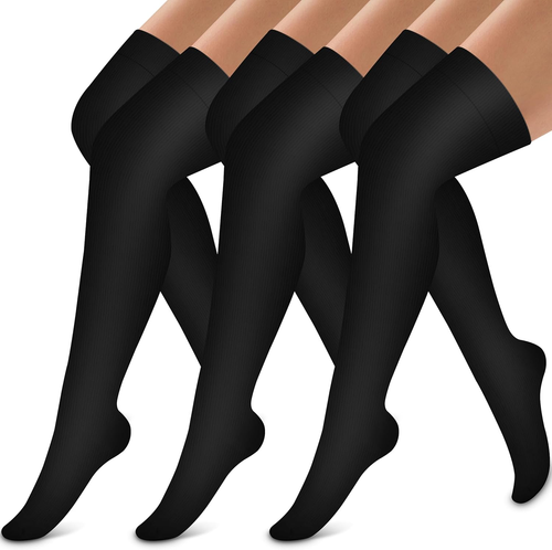 3 Pairs Thigh High Compression Socks – Over the Knee Support for Men & Women Cir - Picture 10 of 12