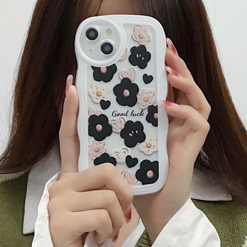 For iPhone Samsung OPPO Xiaomi Cute Soft Wave Flower Women Girl Phone Case Cover - Picture 13 of 14