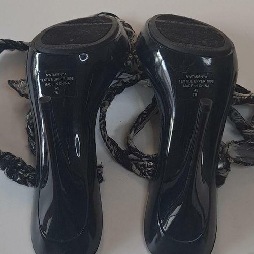 NINE WEST HEEL SANDALS SIZE 7M COLOR BLACK - Picture 5 of 12