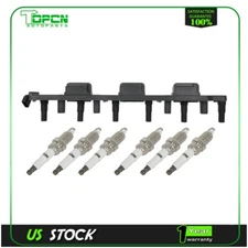 1x Ignition Coil & 6x Iridium Spark Plug Kits for Jeep Cherokee 00-01