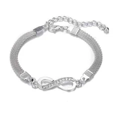 Rhinestone Infinity Bracelet Men's Women's Jewelry 8 Number Pendant Charm Blange