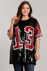 plus size sequin jersey dress