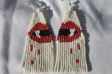 Halloween Earrings Beaded Vampire Fangs Dracula Teeth