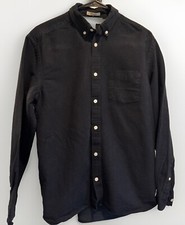 Men's Med H M Label Of Graded Goods Dark Blue Button Down Long Sleeve Shirt