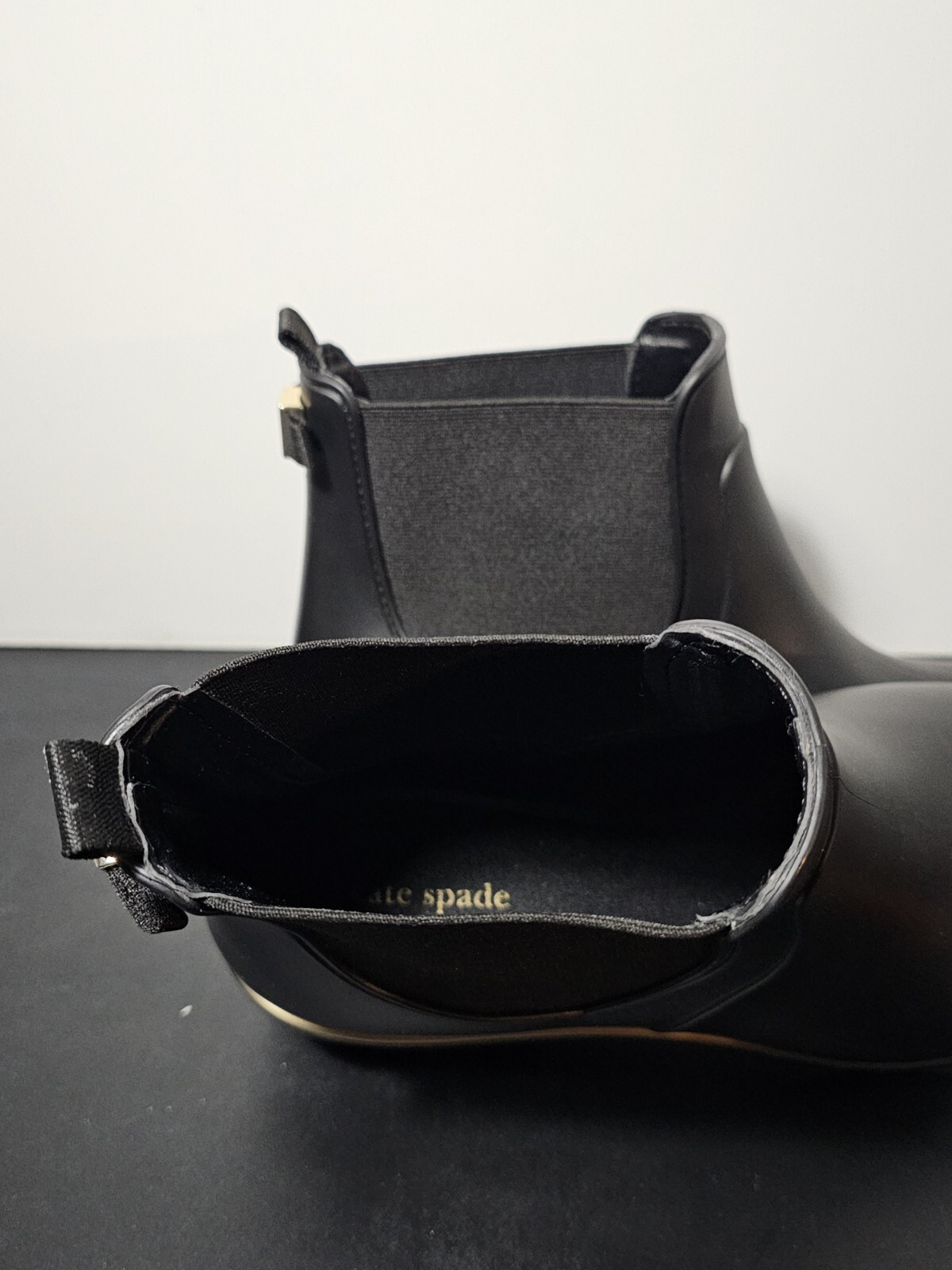 New Kate Spade New YORK Leather Women's Sedgewick Black Rain Boots Size 11 thumbnail 6