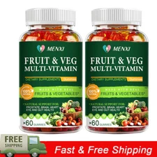 2Pcs Sugar-Free Fruit and Veggie Gummies 35+ Greens Fruit and Vegetable Vitamins