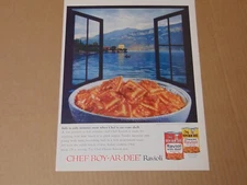 1957 CHEF BOY-AR-DEE RAVIOLI Italy is only minutes away print ad