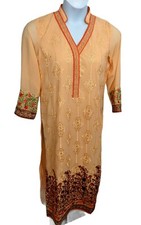 Peach Embroidered Kurta Size 42 NWOT