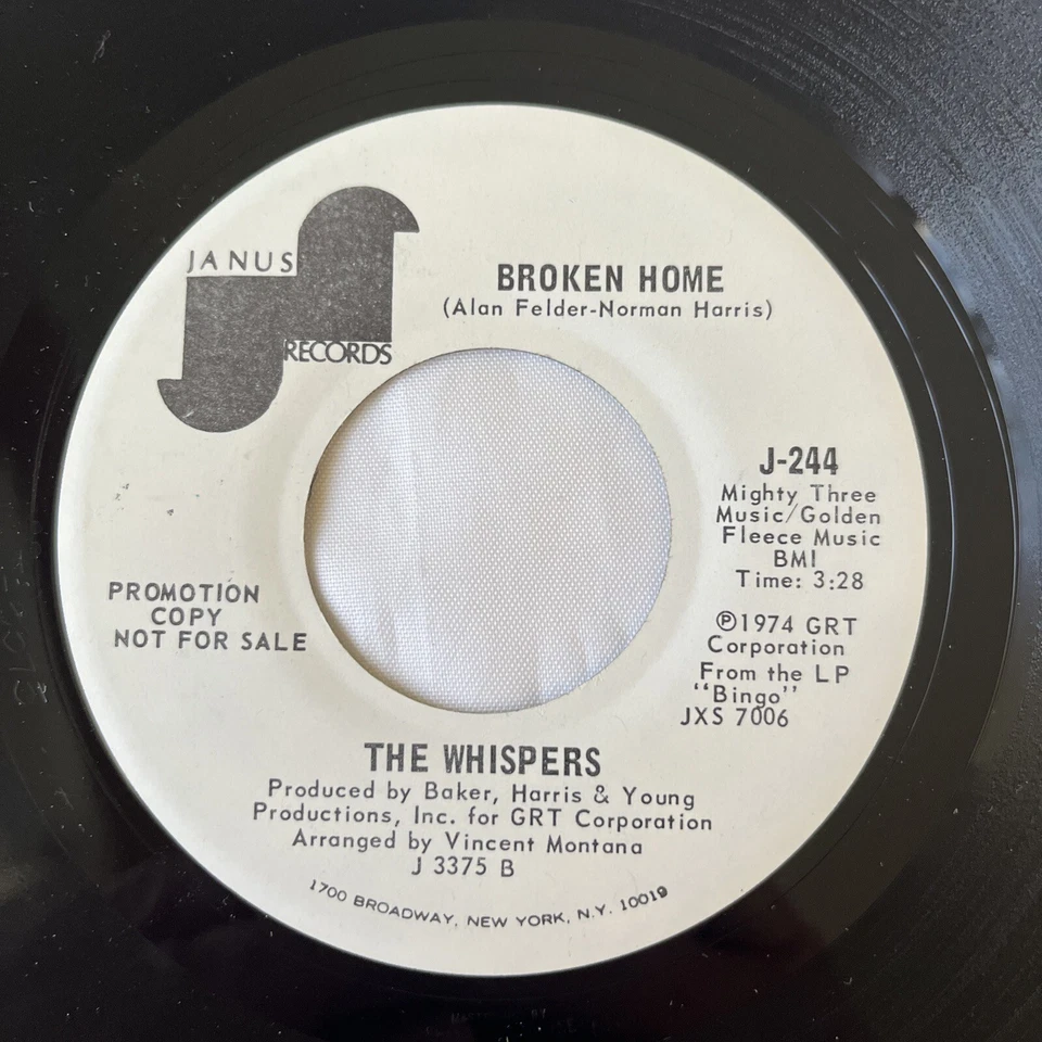 THE WHISPERS - What more can a girl ask for SOUL PROMO 45rpm Janus 1974 Foto 2 de 4