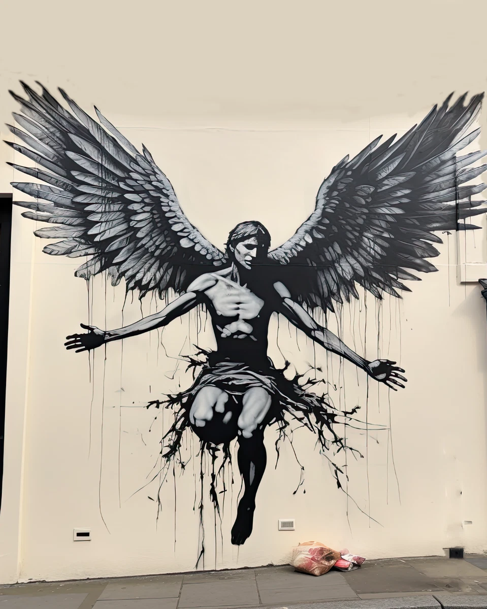 Angel Graffiti Stencil