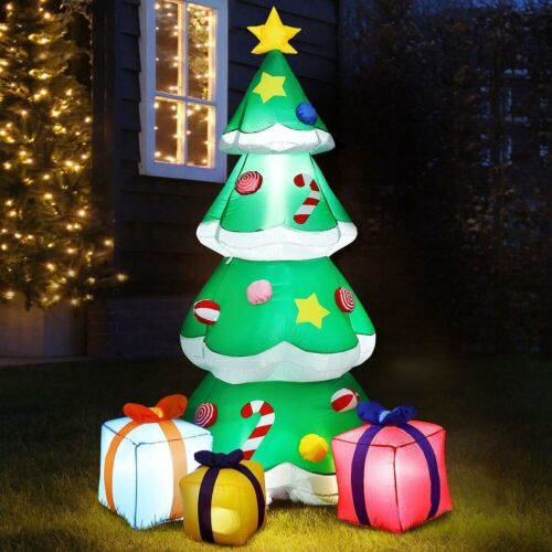 Gonfiabile Albero di Natale Regali 210cm Luci LED Decorazioni Natalizie Esterno - Foto 1 di 5