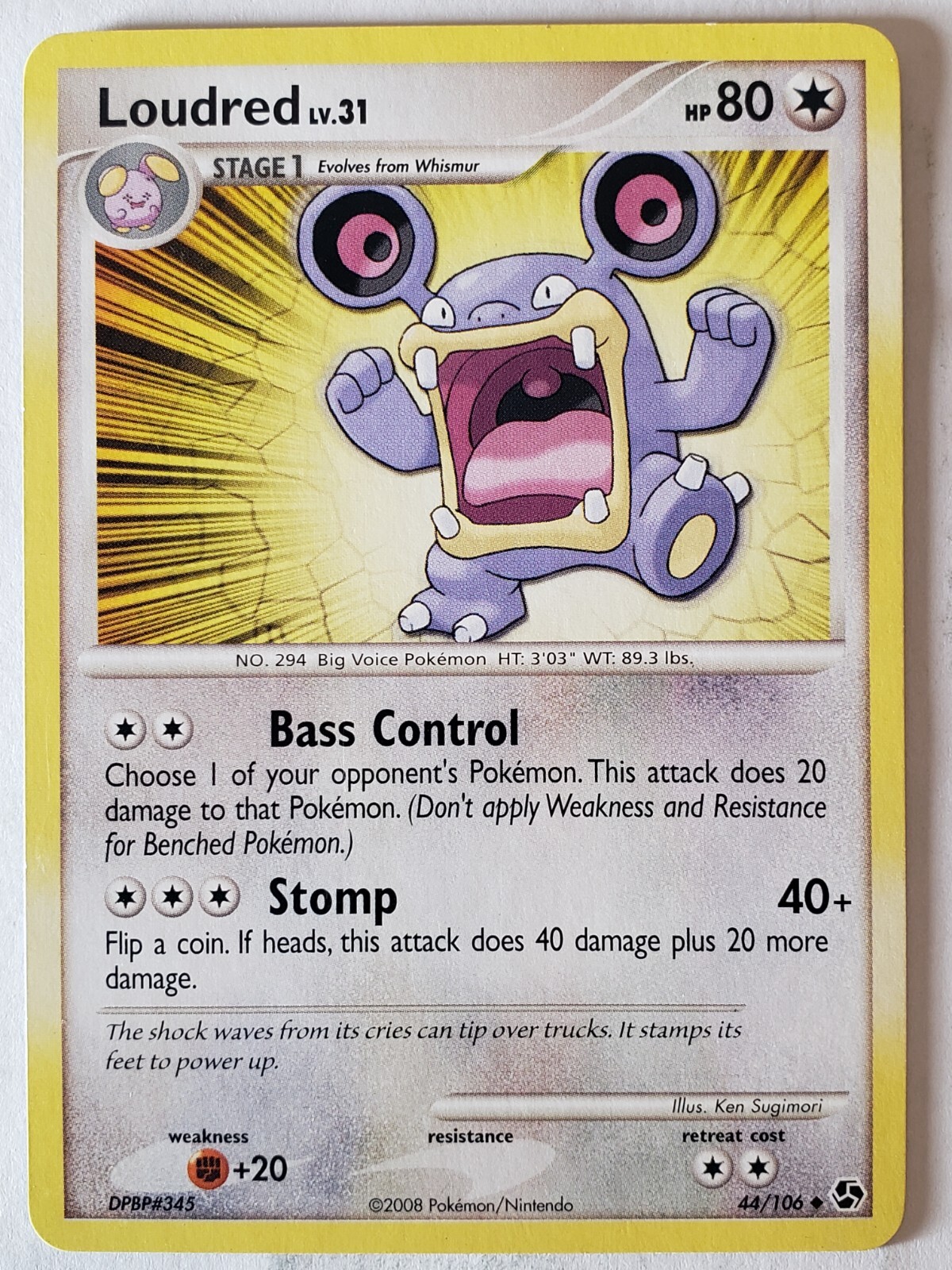 Loudred 44/106 LP / VLP - Great Encounters Pokemon Card - $2 Combined Shipping