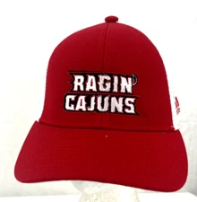 NEW Louisiana Ragin Cajun Adidas Embroidered Mesh Snapback Trucker Red Cap Hat