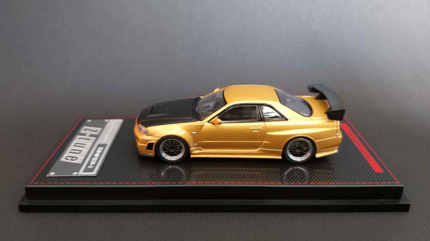Tarmac works Ignition model Nismo R34 GT-R Z-tune Gold 1/64 Limited 1875  pcs.