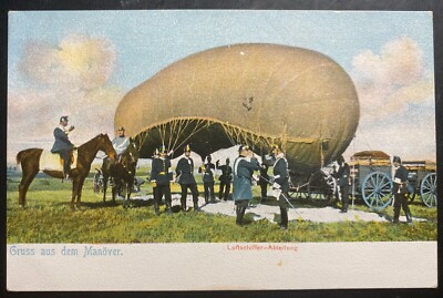 Mint Germany Picture Postcard Early Aviation Airship Manover