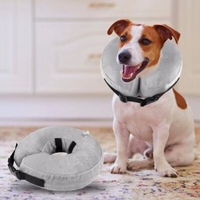 Small Dog Recovery Cone Collar Inflatable Soft Plush Healing Surgery Washable