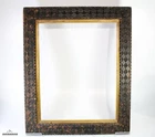 Antique Folk Art Chip Carved Wood 21" x 17.5" Picture / Painting Frame c.1800's