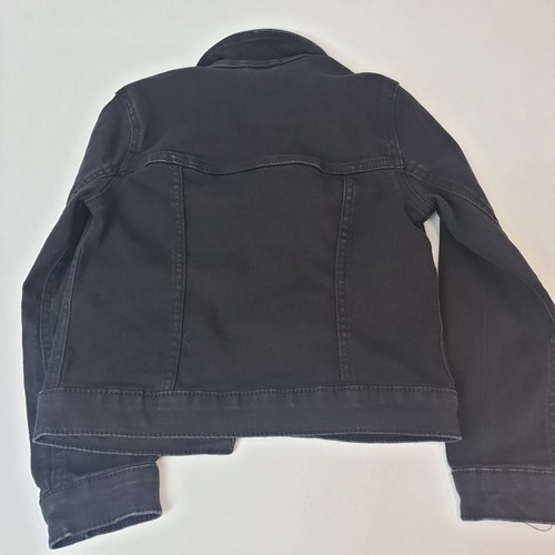 Wonder Nation Girls Black Stretchy Denim Jacket Star Sequin XS 4-5 - Picture 3 of 4