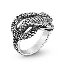 Foxy Snake Coil Wrap Around .925 Silver Ring-11