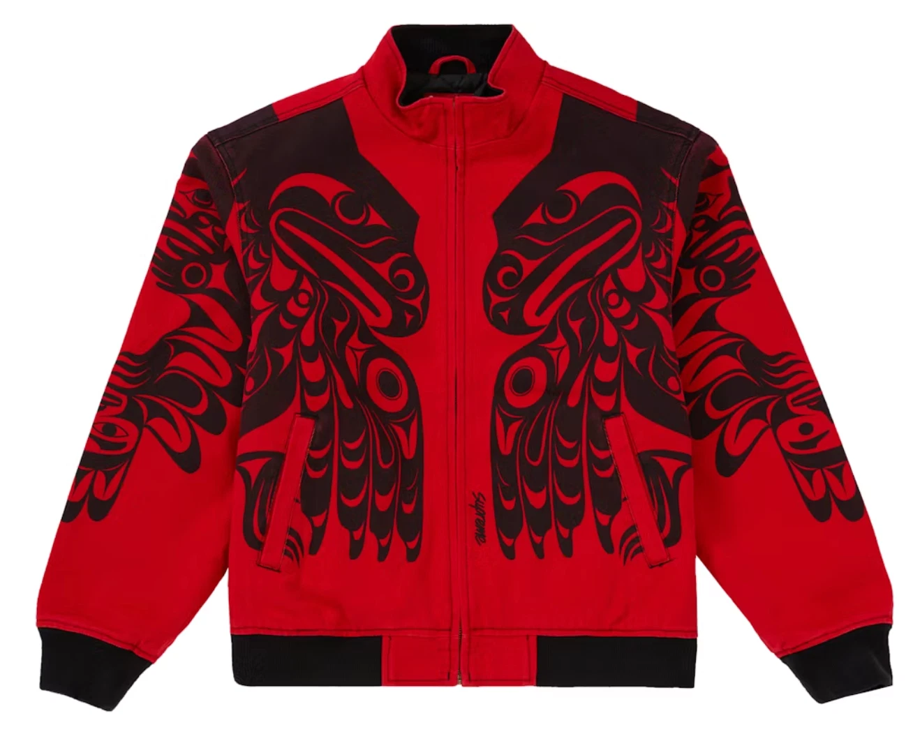 VESTE FW19 SUPREME MAKAH ROUGE NOIR TAILLE XL TRIBAL (Bac #4)