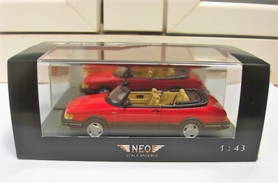 1987 Saab 900 Convertible Red Neo 43565 MIB 1:43 92 93 95 99 9000 Volvo MEGA RARE