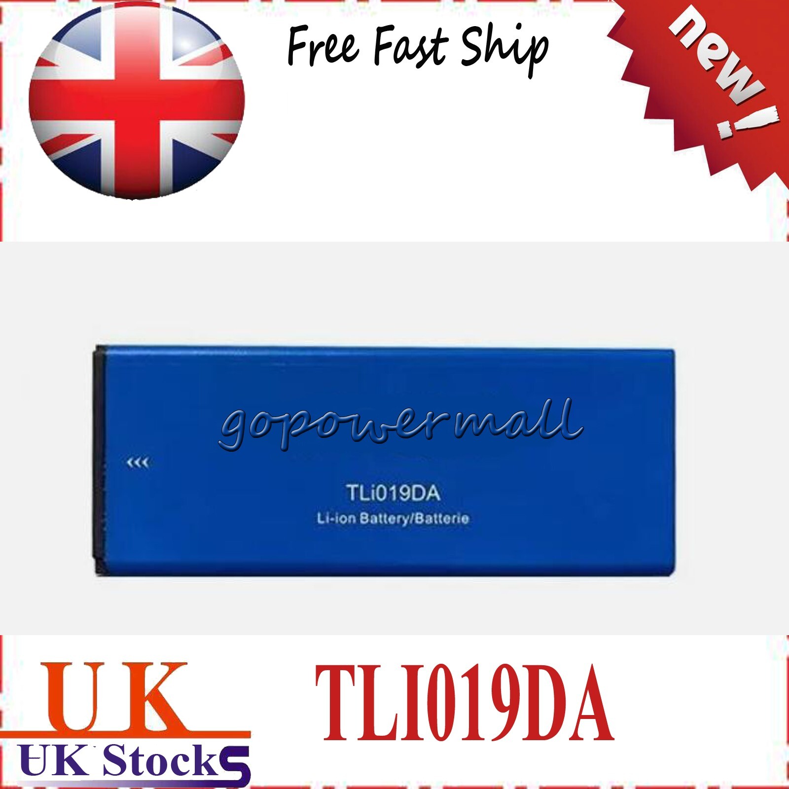 1pcs New Battery For Alcatel OneTouch TLi019DA 2000mAh