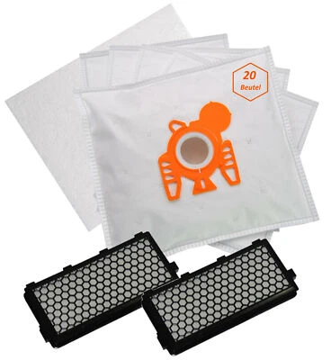 20 Staubsaugerbeutel + 2 Hepafilter geeignet für Miele Complete C3 Cat & Dog