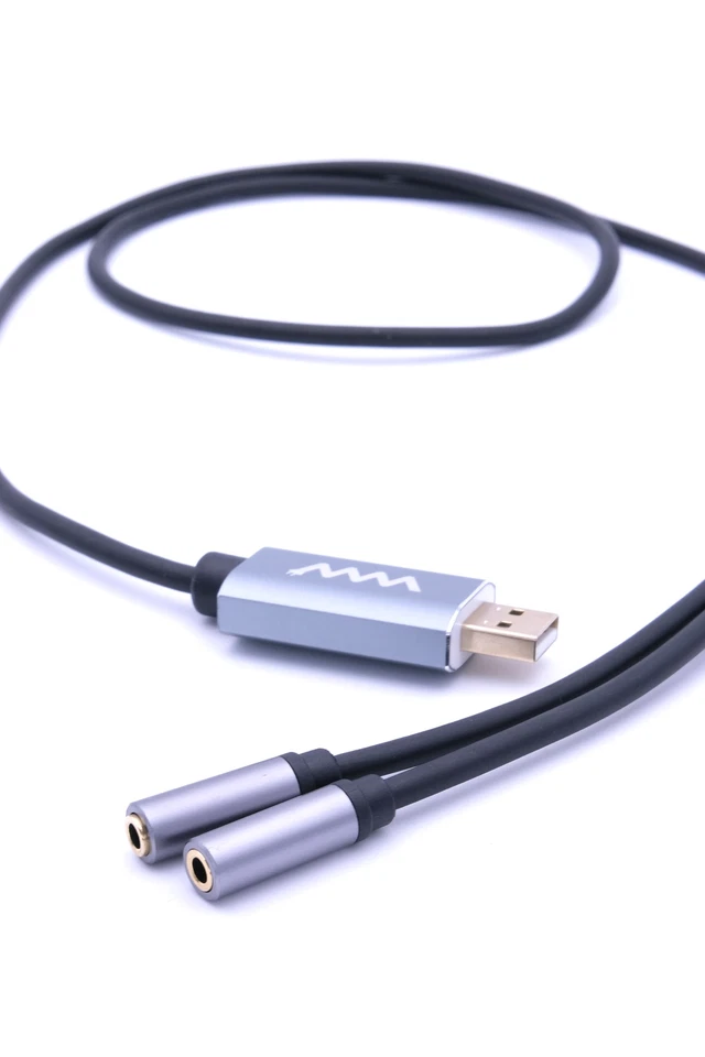 USB to Audio & Mic External Sound Card Converter Cable 2.0 Male to 3.5mm Female - Image 2 of 4