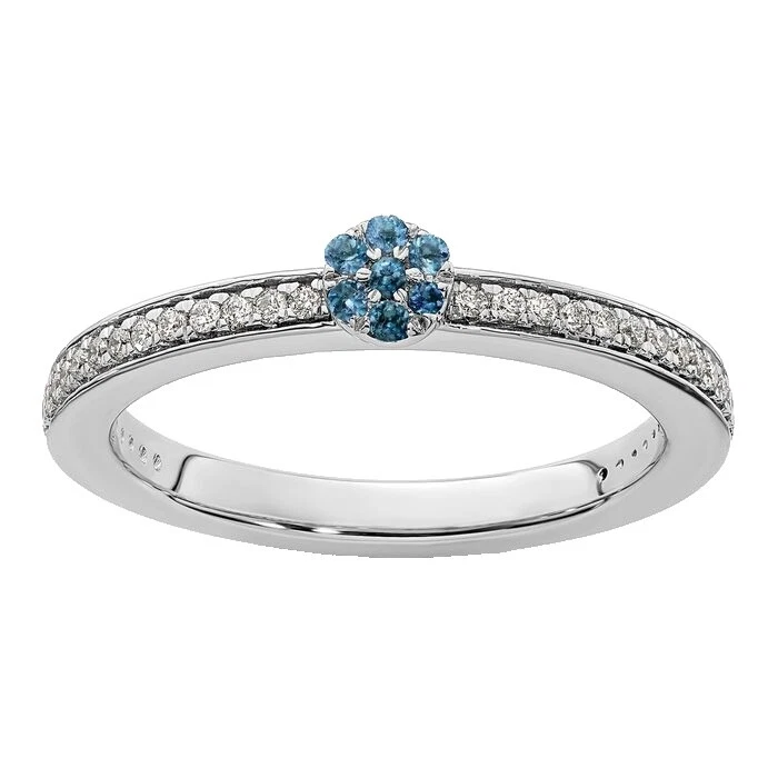 Banda Chapado en Oro Blanco Topacio Anillos de Moda