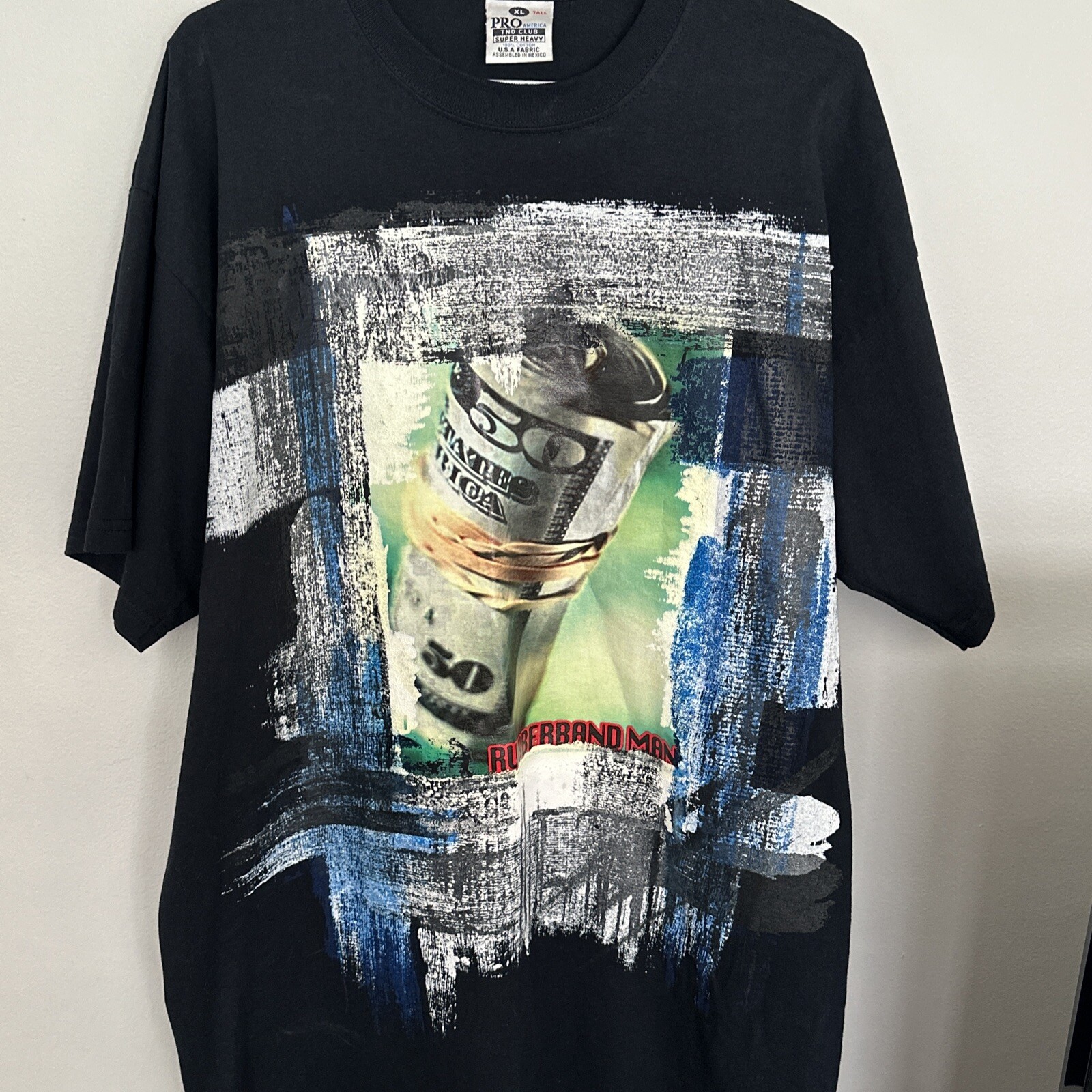 Vintage 2000s Y2K Rubberband Man T.I. Black Hip Hop Rap T Shirt Size XL