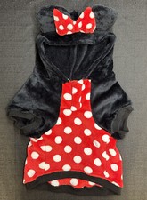 Disney Minnie Mouse Dog Halloween Hoodie Costume Size Large With Hole For Leash.
