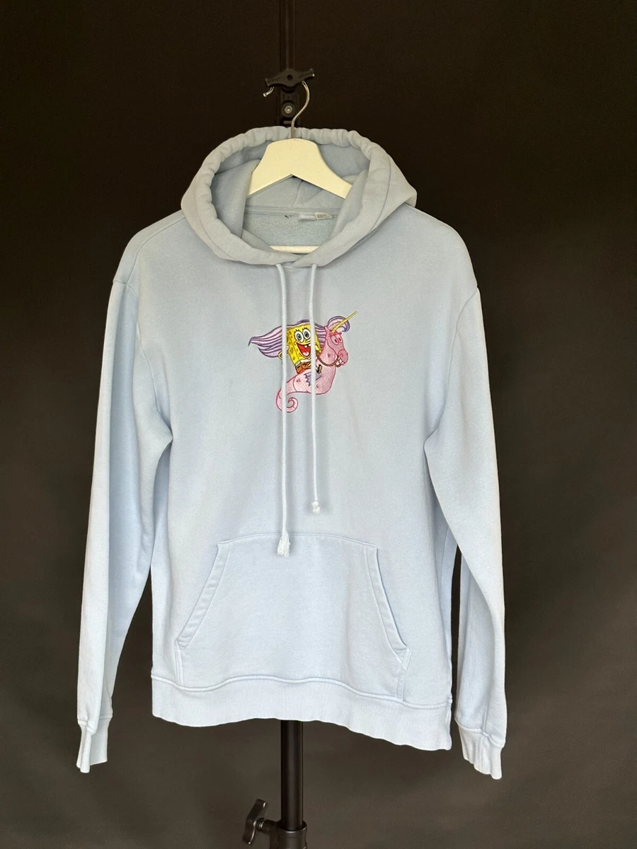 Spongebob Squarepants Unicorn Riding Hoodie Powder Blue Medium Unisex
