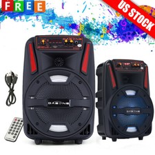 8" Portable Bluetooth Party Speaker USB Battery Powered FM AUX Player Wireless