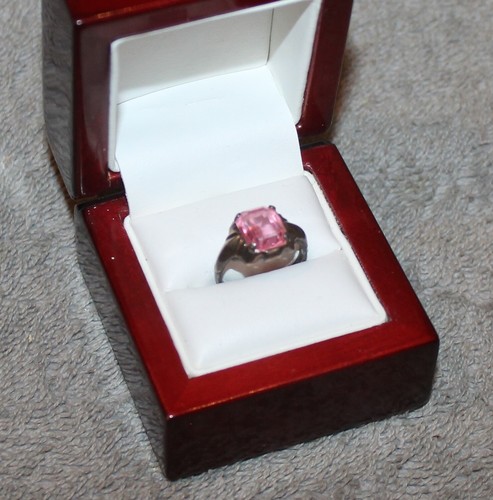 ART DECO 10K GOLD & STERLING SIGNED CLARK & COOMBS RING PINK STONE TOURMALINE? - Picture 4 of 9