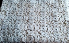 Tablecloth Crocheted Ecru Lace 53x77" Cream Cottage Core Vintage Mint
