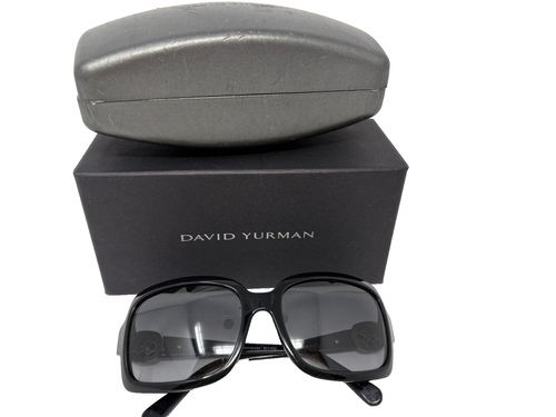 David Yurman Black Square Sunglasses W Black Onyx and Silver