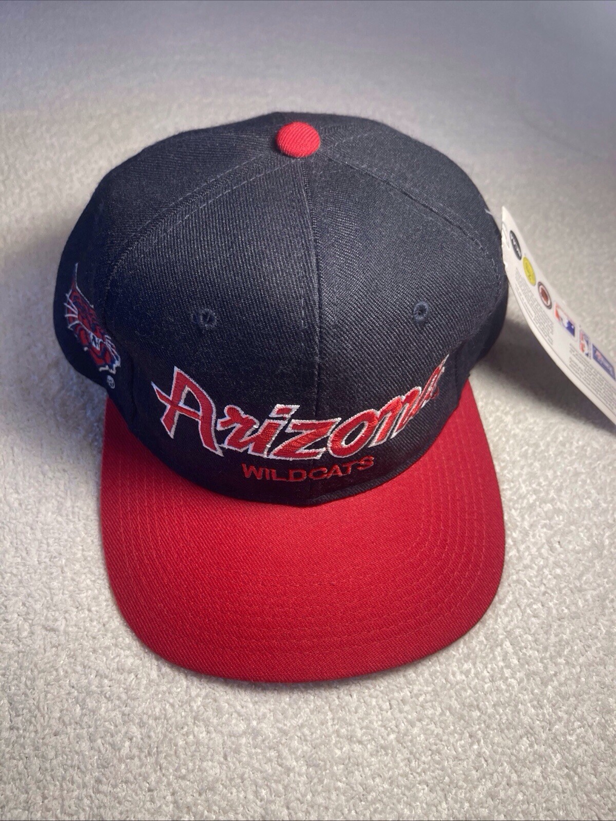 Vintage 90s Arizona Wildcats Sports Specialties Script Wool Snap Back Hat NWT