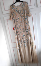 ASOS FROCK & FRILL Embellished BEIGE Long Tall Maxi Dress 16 Evening Party £200