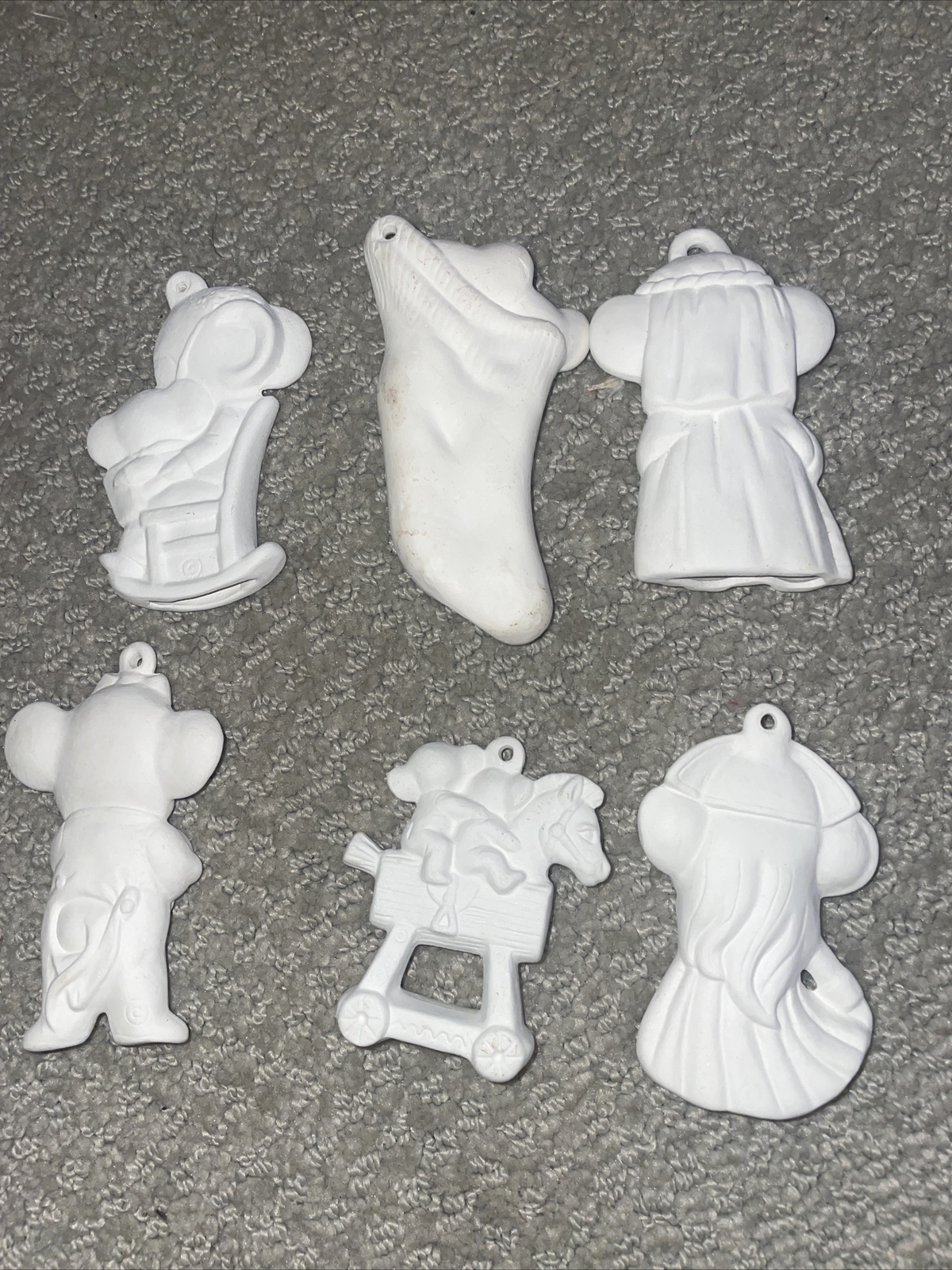 6 Ceramic mice Ornaments READY TO PAINT eBay