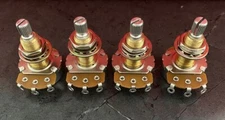  WD 500K Long Shaft LEFT HANDED Reverse Audio Potentiometers (set of 4) NEW!!