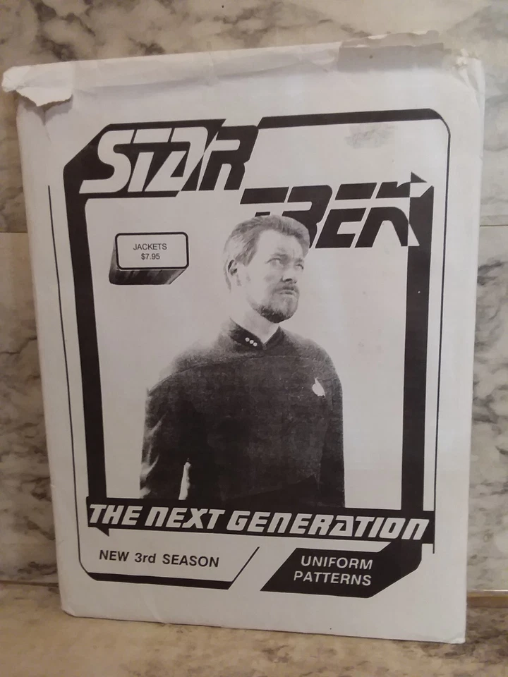 UNCUT Star Trek Next Generation TNG 3rd Season Sewing Pattern Men Uniform Jacket - Image 2 of 4