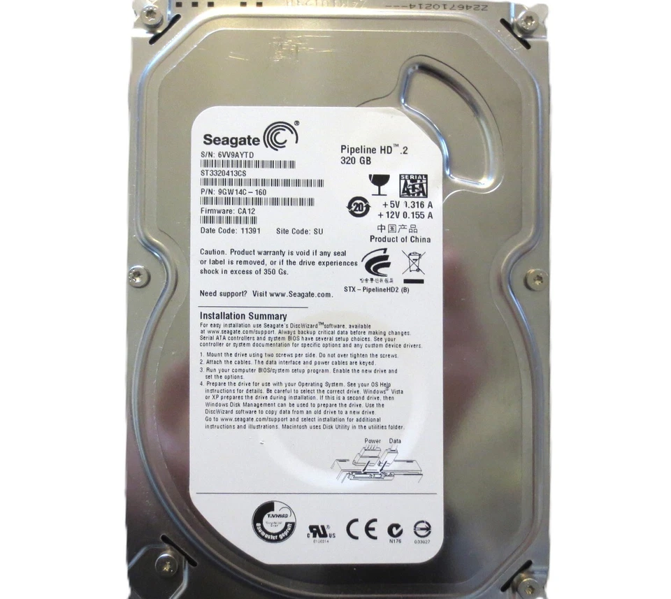 Seagate ST3320413CS PN: 9GW14C-160 FW:CA12 (6VV) SU China 320gb 3.5" 2011 - Image 3 of 4