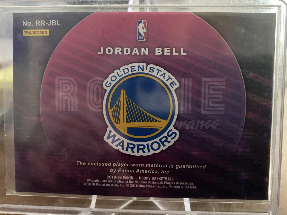 JORDAN BELL WARRIORS 2018-19 HOOPS ROOKIE REMEMBRANCE JERSEY Low Bid $ - Image 2 of 2
