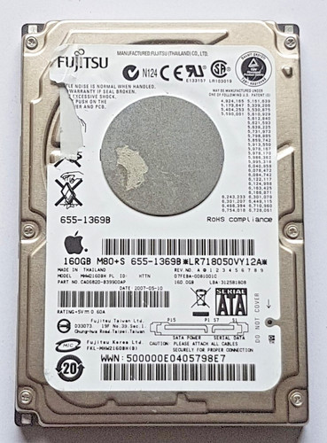 160 GB SATA Fujitsu MHW2160BH 5400rpm 8MB HDD 2.5" interne Festplatte