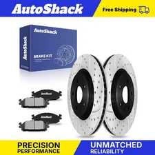 Front Drilled Slotted Brake Rotors Ceramic Pads for Ford Explorer Taurus