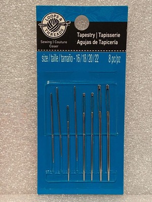 Loops & Threads Tapestry Needles Size 16/18/20/22 (8 PCS-2 OF Each Size) NEW OR2